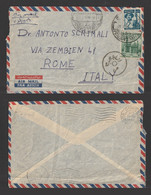 Egypt - 1955 - Rare Cancellation - Registered Cover To Italy - Storia Postale