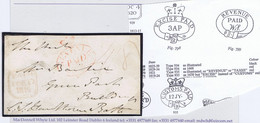 Ireland Dublin Official Paid 1816 Crowned Oval REVENUE PAID In Red On Front Only (no Back, Not A Cover) To Bath - Prephilately