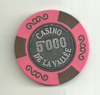 9866" FICHES-CHIPS-CASINO DE LA VALLEE DA LIRE 5.000 " - Casino