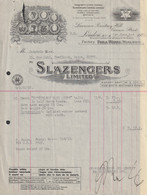 Egypt - 1931 - Rare Invoice - SLAZENGERS Limited - Egypt - Covers & Documents