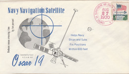 N°748 N -lettre (cover) Navy Navigation Satellite -oscar 19- - North  America