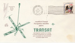 N°751 N -lettre (cover) Transat -modified Transit Navigation Satellite (Navy) - America Del Nord