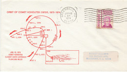 N°755 N -lettre (cover) Orbit Of Comet Kohoutek 1973 - Amérique Du Nord