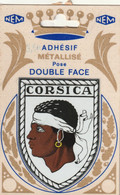 Rare Cpsm Avec Son Blason Autocollant Stickers  Métallisé Double Face Corsica - Corse