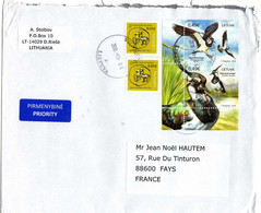 Lituanie 2018 - Timbre "Oiseau" Sur Lettre De 2018 - Mechanical Postmarks (Advertisement)