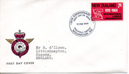 NOUVELLE-ZELANDE. N°482 Sur Enveloppe 1er Jour (FDC) De 1969. O.I.T.. - ILO