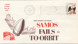 N°768 N -lettre (cover) Samos Fails To Orbit - Amérique Du Nord