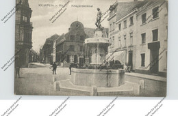 4152 KEMPEN, Kriegerdenkmal, Markt, Wäschehandlung Josef Klefisch, Belebte Szene, 1919 - Viersen