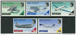 Antigua 1970. Michel #221/25 MNH/Luxe. Aviation. Airplanes (Ts21) - Avions