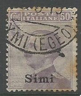 Isole Italiane Egeo - SIMI - #7  Michetti C.50 Violetto Usato - Ägäis (Simi)