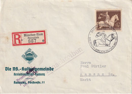 ALLEMAGNE 1943 LETTRE RECOMMANDEE DE MÜNCHEN RIEM  AVEC CACHET ARRIVEE KAMENZ - Covers & Documents