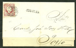 1856/58 Portugal D.Pedro V #13 On Letter From Covilhâ To Porto - P1598 - Otros & Sin Clasificación