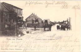 Gruß Aus Pinnow Wendisch Warnow Karstädt Prignitz Himstedts Gasthof Belebt Pferde Kutsche Winter Schnee 4.11.1905 Gelauf - Karstädt