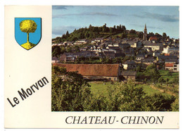 CHATEAU-CHINON --1979-- Vue Générale  Le Morvan ---blason...................à Saisir - Chateau Chinon