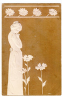 390 - FEMME - Carte Gaufrée - Art Nouveau - Women