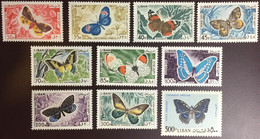 Lebanon 1965 Butterflies Complete Set MNH - Butterflies