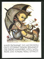 Künstler-AK Hummel: Nr. 5162, Hab` Sonne Im Herzen Ob`s Stürmt Oder Schneit... - Hummel
