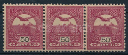 ** 1904 Turul 50f Sötétborvörös Hármascsík 3. Vízjelállással (330.000) - Otros & Sin Clasificación