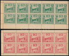 ** Hohe Rinne 1924 Fogazott Piros és Zöld 10-es Kisív. (200.000) / Red And Green Minisheets Of 10. Signed: Jakots (a Pir - Otros & Sin Clasificación