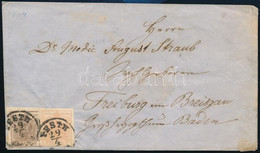 ~1855 3kr + 6kr Levélen Freiburgba (Badeni Nagyhercegség) - Otros & Sin Clasificación