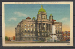 United States, NY, Syracuse, Onogonda County Court House And Columbus Monument, 1941. - Syracuse