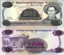 Nicaragua Pick-number: 150 Uncirculated 1987 500.000 Córdobas On 1.000 Córdobas - Nicaragua