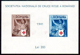 ROMANIA 1941 Red Cross Block MNH / (*) .  Michel Block 16 - Usati