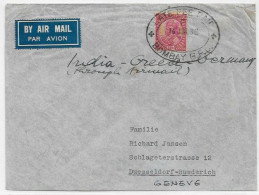 IMPERIAL AIRWAYS - INDIA Bombay Airmail Cover 1938 To Dusseldorf- Via Greece And Germany Cachet LATE FEE PAID F GPO - Airplanes