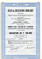 Jean & François Bodart - Obligation De 100.00 Fb Au Porteur - Emprunt - Anderlecht 1974. - Bank & Insurance