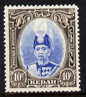 Malaya - Kedah 1937 Sultan 10c Ultramarine & Sepia Fine Mounted Mint SG 60 - Kedah