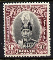 Malaya - Kedah 1937 Sultan 40c Black & Purple Fine Mounted Mint SG 64 - Kedah