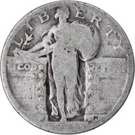 Monnaie, États-Unis, Quarter, B+, Argent, KM:145 - 1916-1930: Standing Liberty