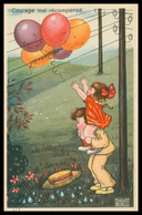 MARGRET BORISS - " Courage Mal Récompensé " - Enfants - Ballons - Ligne électrique - AMAG 0337 - 1931 - Boriss, Margret