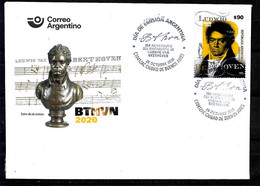 ARGENTINE,ARGENTINA 2020 MUSIC BEETHOVEN 250°ANIVERSARY FDC PREMIER JOUR ERSTTAGBRIEF - Nuevos