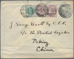 China - Besonderheiten: Incoming Mail, UK, 1900/18: Uprated Envelope QV Canc. "CAMBRIDGE DE 5 00" Vi - Sonstige & Ohne Zuordnung