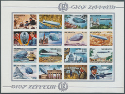 Thematik: Zeppelin / Zeppelin: 1994, Nicaragua. Imperforate Proof For The Miniature Sheet Of 16 Of T - Zeppeline
