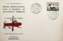 1963 Angola FDC 15º Aniversário Do Serviço Internacional Para O Combate Ao Gafanhoto Vermelho - Angola