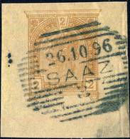 AUTRICHE / AUSTRIA 1896 SAAZ (Schraffen-Stempel Kl.4319f) /Streifband Ausschnitt - Gebraucht