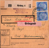 ! 1943 Nürnberg Nach Bad Liebenwerda, Paketkarte, Deutsches Reich, 3. Reich - Briefe U. Dokumente