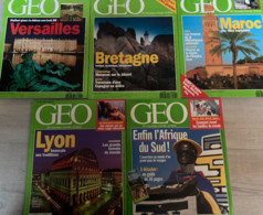 5 N° De Géo (1992/94) : N°160 (Versailles) /161 (Bretagne)/166/ (Maroc)180 (Lyon) & 190 (Afrique Du Sud) - Géographie