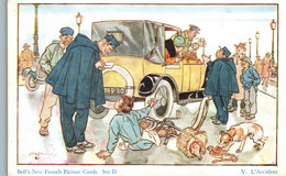 Collection Bell's New French Picture Cards, Set II N° V L'Accident - Illustration M. W. Brock - Verzamelingen