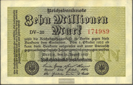 German Empire RosbgNr: 105a, Watermark Hakensterne 6stellige Kontrollnummer Uncirculated 1923 10 Million Mark - 10 Millionen Mark