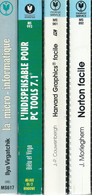4 Manuels Informatiques MARABOUT : Dictionnaire (1984), PCTools 7.1 (1992), Norton (1989), Harvard Graphics (1991). - Informatik