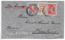 ARGENTINA - 1935 - POSTE AERIENNE / CONDOR - TRICOLORE Sur ENVELOPPE De BAHIA BLANCA => HAMBURG (GERMANY) - Aéreo