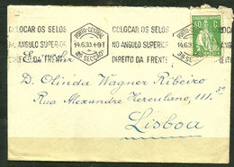 Portugal Letter From Porto To Lisbon Stamped With #503 Ceres - P1601 - Briefe U. Dokumente