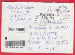 253177 / Registered Cover Bulgaria 2004 - Taxe Percue 3.70 Lv. , Return To Sender Italy Non Reclame - Lettres & Documents