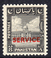 Pakistan 1949 SERVICE Overprints 8 Annas Black, MNH, SG O22 (E) - Pakistan