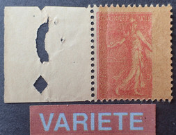 R1118/292 - 1903 - TYPE SEMEUSE LIGNEE - N°129 (III) NEUF** BdF - SUPERBE VARIETE ➤➤➤ Impression RECTO VERSO Partielle - Nuovi