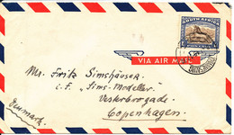 South Africa Air Mail Cover Sent To Denmark Johannesburg 8-11-1949 (the Cover Is Bended In The Left Side) - Poste Aérienne