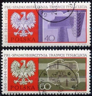 Polland 1966 Mi 1738-1739 Millenium Of Poland | Polish Eagle, Hammer And Grain (Complete Set, Used) - Other & Unclassified